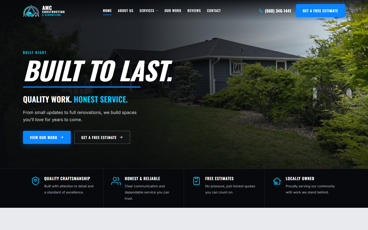 AMC Construction & Remodeling website